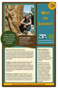 Meet the Scientist! Dr. Connie Millar