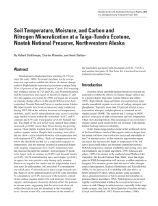 Soil Temperature, Moisture, and Carbon and Noatak National Preserve, Northwestern Alaska