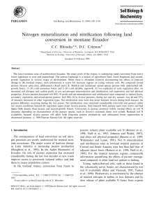 Nitrogen mineralization and nitri®cation following land conversion in montane Ecuador C.C. Rhoades