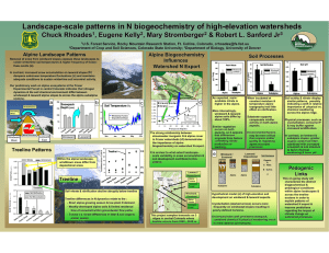 Landscape - scale patterns in N biogeochemistry of high elevation watersheds