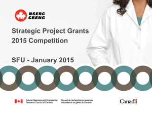 Strategic Project Grants 2015 Competition SFU - January 2015