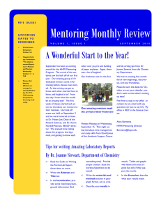 Mentoring Monthly Review A Wonderful Start to the Year!