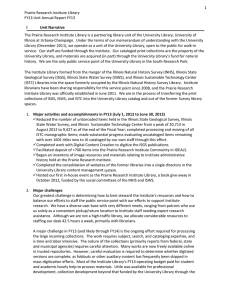   1  Prairie Research Institute Library   FY13 Unit Annual Report FY13 