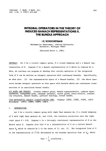 THE II. INTEGRAL OPERATORS IN THEORY OF