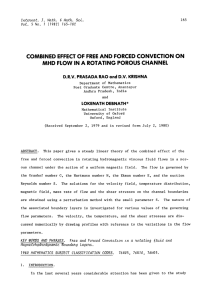 CONVECTION MHD ON COMBINED EFFECT OF FREE AND FORCED