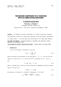 THE SECOND COEFFICIENT A FUNCTION WITH ALL OF