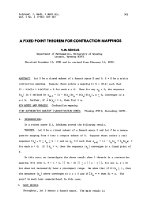 A FIXED CONTRACTION POINT THEOREM FOR