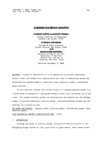 SUBSEMI-EULERIAN GRAPHS CHARLES SUFFEL RALPH TINDELL