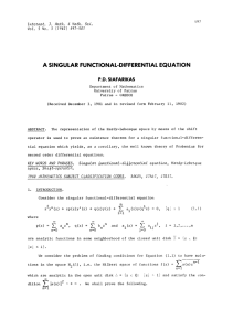 A SINGULAR FUNCTIONAL-DIFFERENTIAL