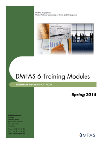 DMFAS 6 Training Modules Spring 2015  TECHNICAL TRAINING CATALOG