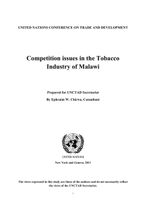 Competition issues in the Tobacco Industry of Malawi