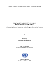 MULTILATERAL COMPETITION POLICY AND ECONOMIC DEVELOPMENT by