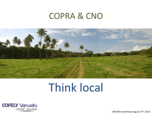 Think local COPRA &amp; CNO UNCTAD workshop August 27 , 2014