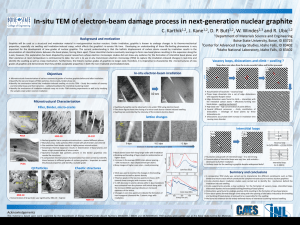 In-situ TEM of electron-beam damage process in next-generation nuclear graphite
