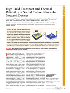 High-Field Transport and Thermal Reliability of Sorted Carbon Nanotube Network Devices
