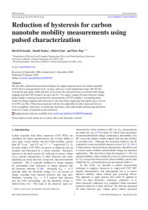 Reduction of hysteresis for carbon nanotube mobility measurements using pulsed characterization David Estrada