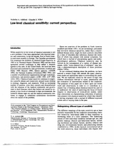 Low-level  chemical  sensitivity: current  perspectives Introduction