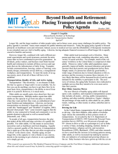 Beyond Health and Retirement: Placing Transportation on the Aging Policy Agenda