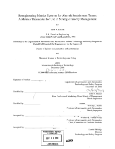 Reengineering  Metrics  Systems  for Aircraft  Sustainment ... A