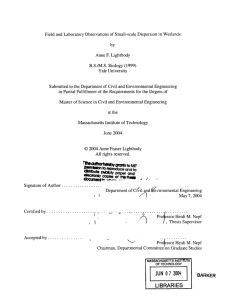 Field  and Laboratory  Observations of Small-scale  Dispersion ... Anne  F. Lightbody Yale University by