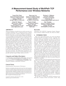 A Measurement-based Study of MultiPath TCP Performance over Wireless Networks Yung-Chih Chen