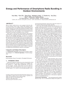 Energy and Performance of Smartphone Radio Bundling in Outdoor Environments Ana Nika,