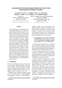 Automatically Extracting Nominal Mentions of Events with a Bootstrapped Probabilistic Classifier