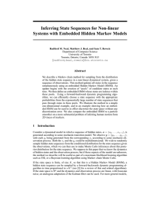 Inferring State Sequences for Non-linear Systems with Embedded Hidden Markov Models Abstract