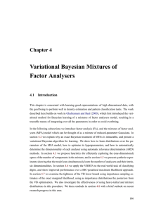 Variational Bayesian Mixtures of Factor Analysers Chapter 4 4.1