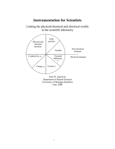 Instrumentation for Scientists Linking the physical/chemical and electrical worlds