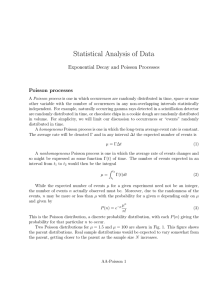 Statistical Analysis of Data Exponential Decay and Poisson Processes Poisson processes