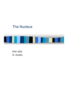 The Nucleus PHY 3101 D. Acosta