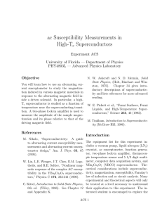 ac Susceptibility Measurements in High-T Superconductors c