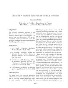 Rotation Vibration Spectrum of the HCl Molecule Experiment IRS
