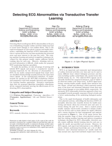 Detecting ECG Abnormalities via Transductive Transfer Learning Kang Li Nan Du