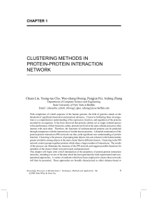 CLUSTERING METHODS IN PROTEIN-PROTEIN INTERACTION NETWORK CHAPTER 1