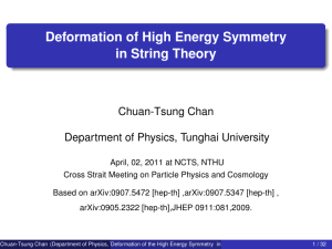 Deformation of High Energy Symmetry in String Theory Chuan-Tsung Chan
