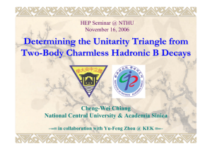 Determining the Unitarity Triangle from Two-Body Charmless Hadronic B Decays Cheng-Wei Chiang