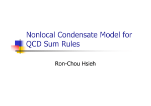 Nonlocal Condensate Model for QCD Sum Rules Ron-Chou Hsieh