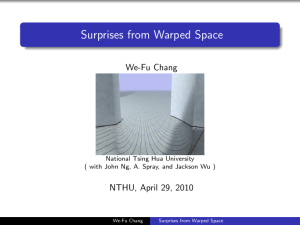 Surprises from Warped Space We-Fu Chang NTHU, April 29, 2010