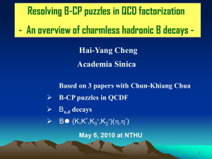 Resolving B-CP puzzles in QCD factorization Hai-Yang Cheng Academia Sinica