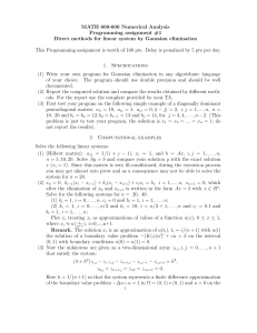 MATH 609-600 Numerical Analysis Programming assignment #1