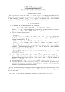 MATH 609 Numerical Analysis Programming assignment #2 1. Problem Formulation