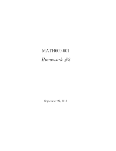 MATH609-601 Homework #2 September 27, 2012