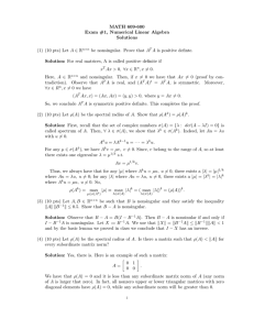 MATH 609-600 Exam #1, Numerical Linear Algebra Solutions