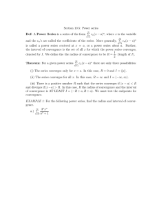 Section 10.5: Power series (x − a)