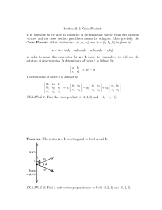 Section 11.3: Cross Product