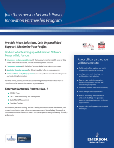 Join the Emerson Network Power Innovation Partnership Program Support. Maximize Your Profits.