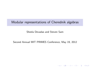 Modular representations of Cherednik algebras Sheela Devadas and Steven Sam