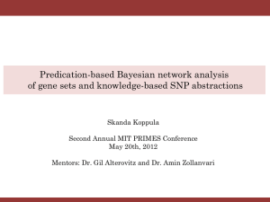 Predication-based Bayesian network analysis of gene sets and knowledge-based SNP abstractions